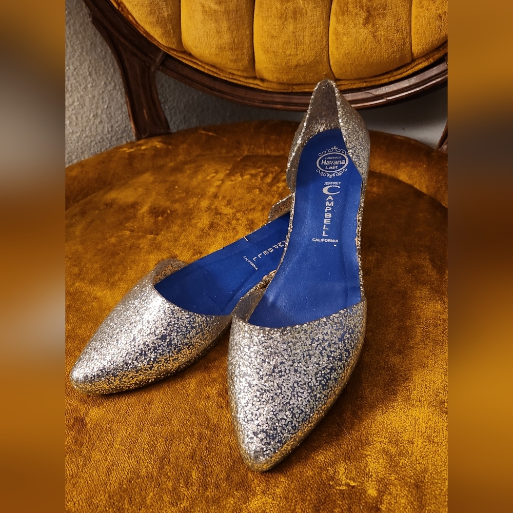 Jeffrey Campbell Havana Last Glitter Flats size 8.5